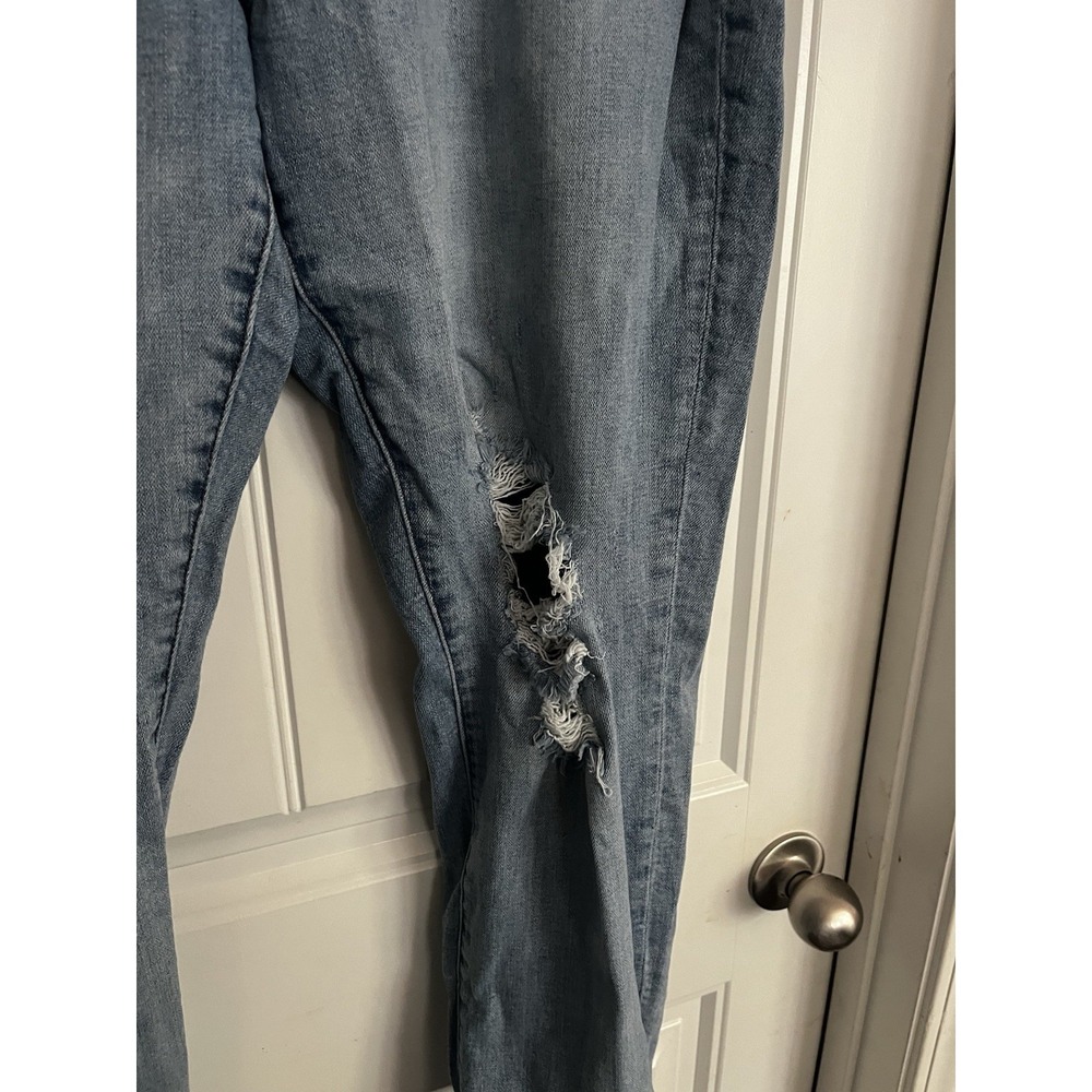 Dear John Blaire Straight Leg Jeans Size 32 Distressed 34x26 Blue Denim Crop 647 - Picture 3 of 7